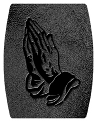 DAREC 516 BK SH BK Black Praying Hands Shimmer Black Background